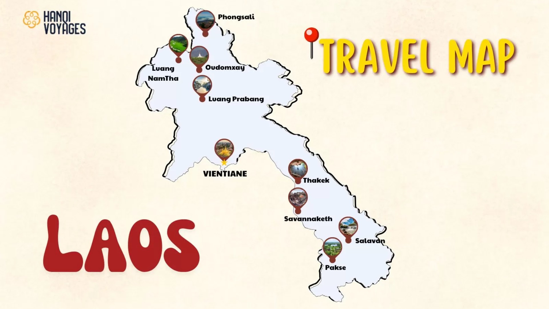 Laos travel map