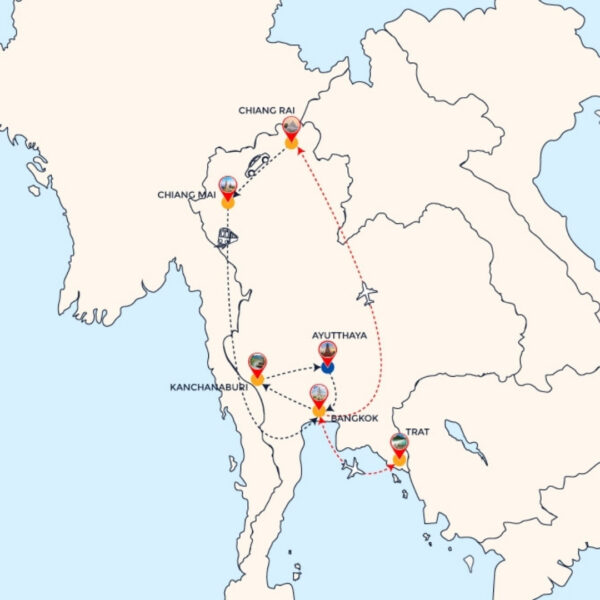 Map Tour Passion of Thailand 14 days