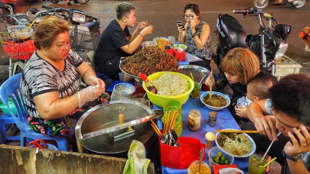 Street food stalls in Hanoi