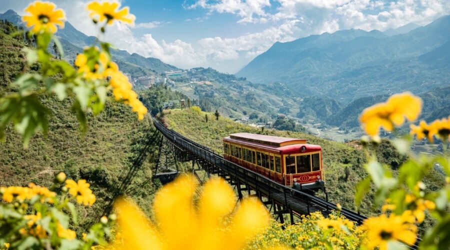 Scenic train ride through Muong Hoa Valley
