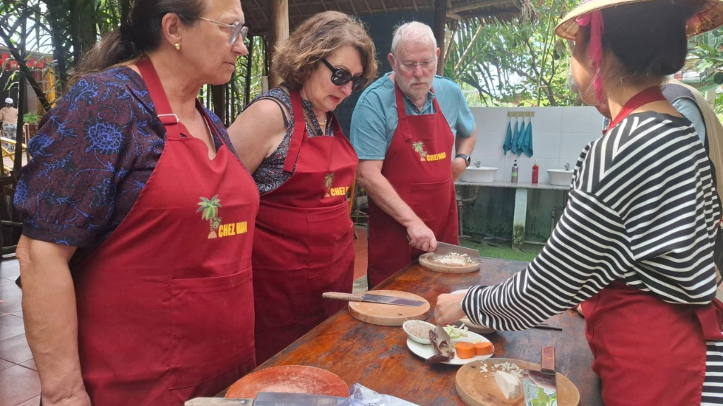 Our travelers joining a cooking class in Hoi An