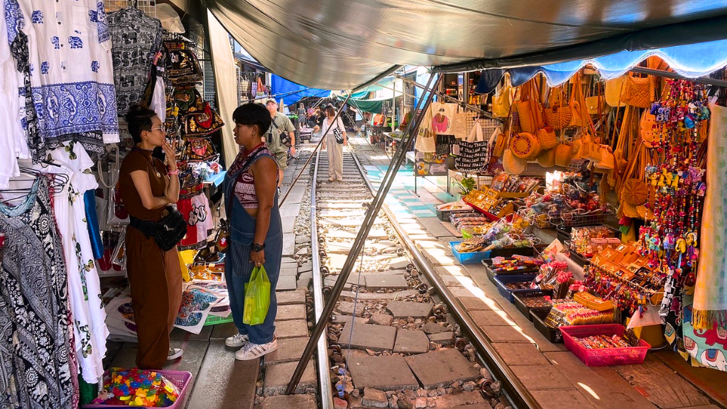 Souvenirs and local goods Mae Khlong Railway Market
