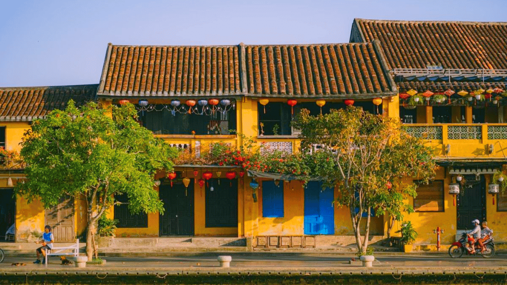 Hoi An Vietnam travel in summer with sunny weather and ancient town views