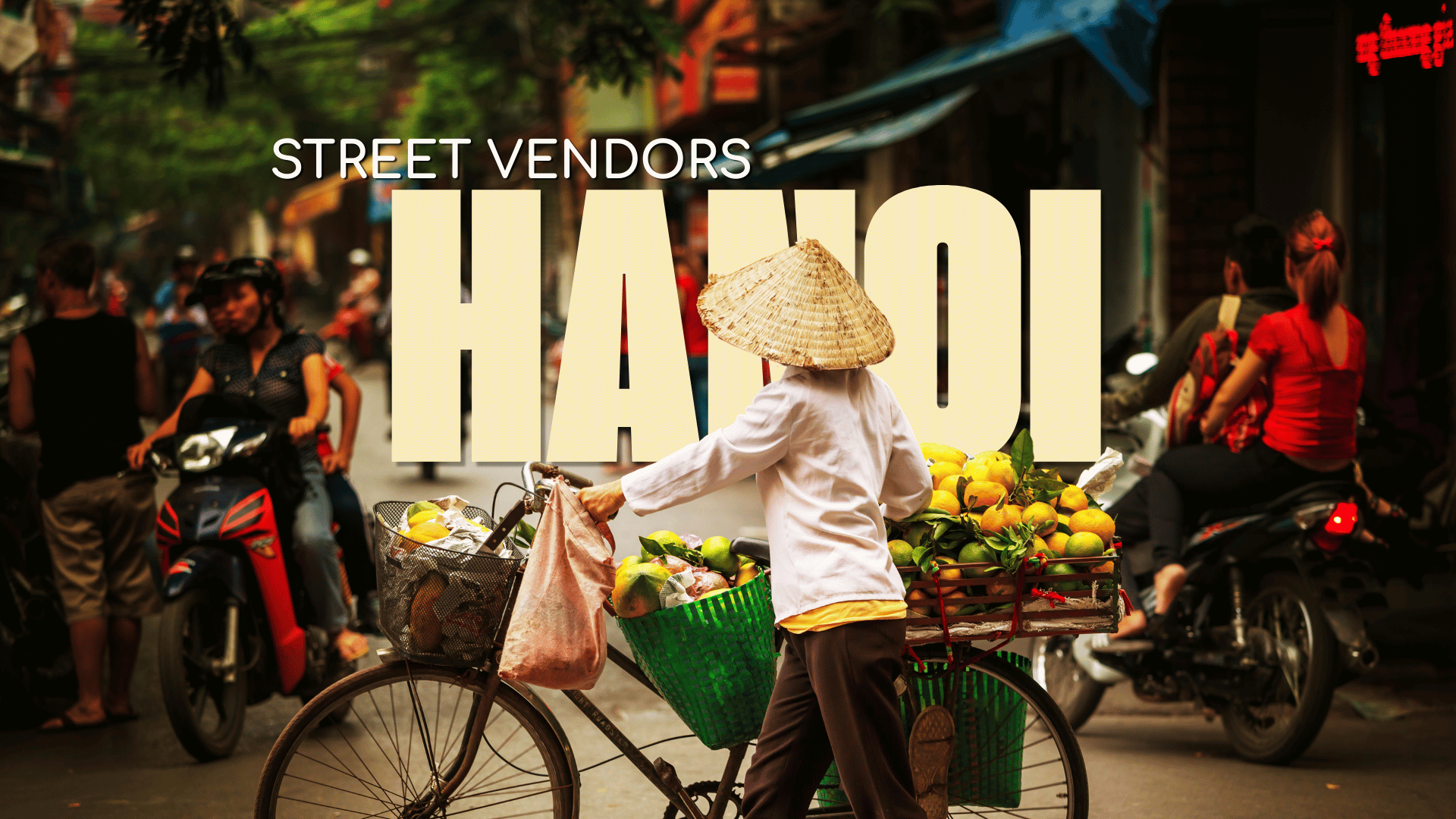 Street vendors in Hanoi’s streets today showing everyday local life