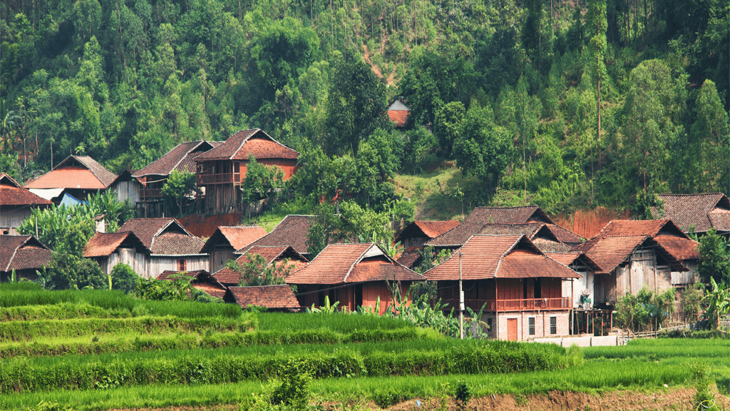 Visitors enjoying a relaxing stay in a countryside homestay in Vietnam