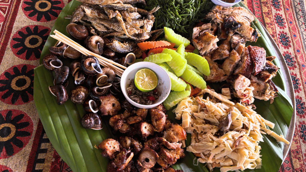 A table full of delicious local specialties