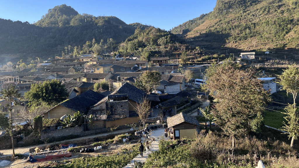 Panoramic view of Lo Lo Chai village and its spectacular mountain surroundings
