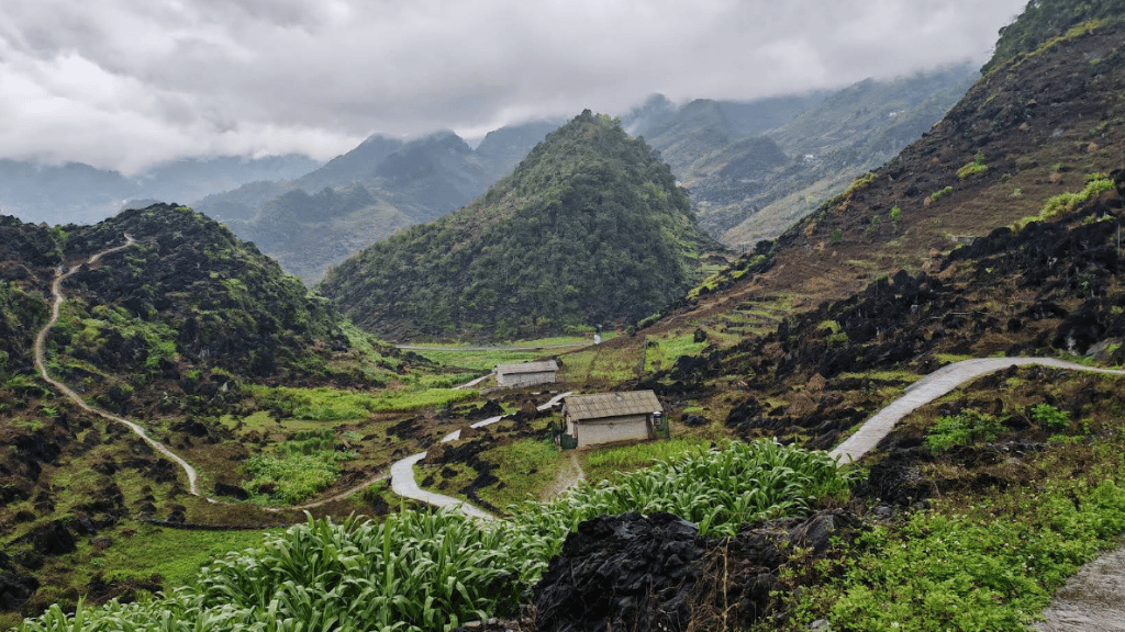 Majestic mountains and scenic landscapes surrounding Lo Lo Chai village