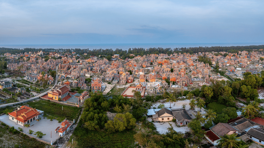 The village of An Bang, known locally as Hue's "city of tombs" or "ghost city"