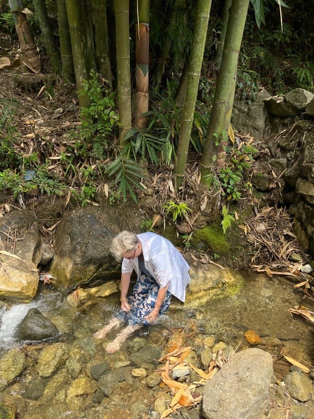 Taking a break and dipping your feet in the small streams, surrounded by nature