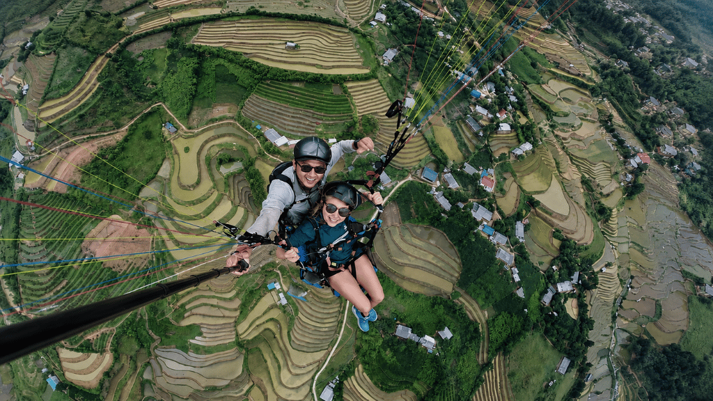 Flying over Vietnam’s rice terraces during the water filling season