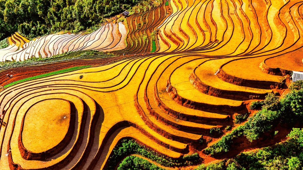 Natural scenery of northern Vietnam during the water filling season