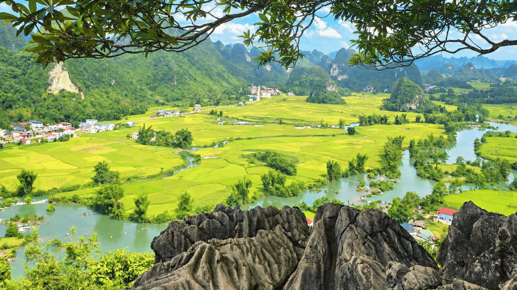 Panoramic view of Ngoc Con Valley from Pi Pha Viewpoint