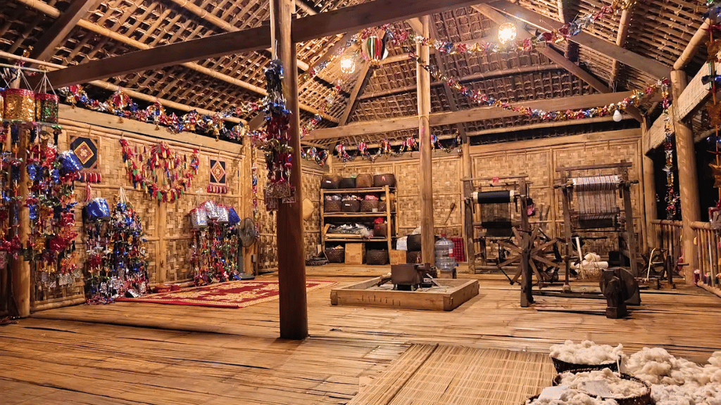 The interior of a traditional Tay house in Thai Hai